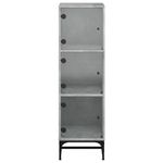Casa si Gradina - Mobilier - Comode si corpuri - Comode - Dulap cu usi din sticla, gri beton, 35x37x120 cm - Infinity.ro