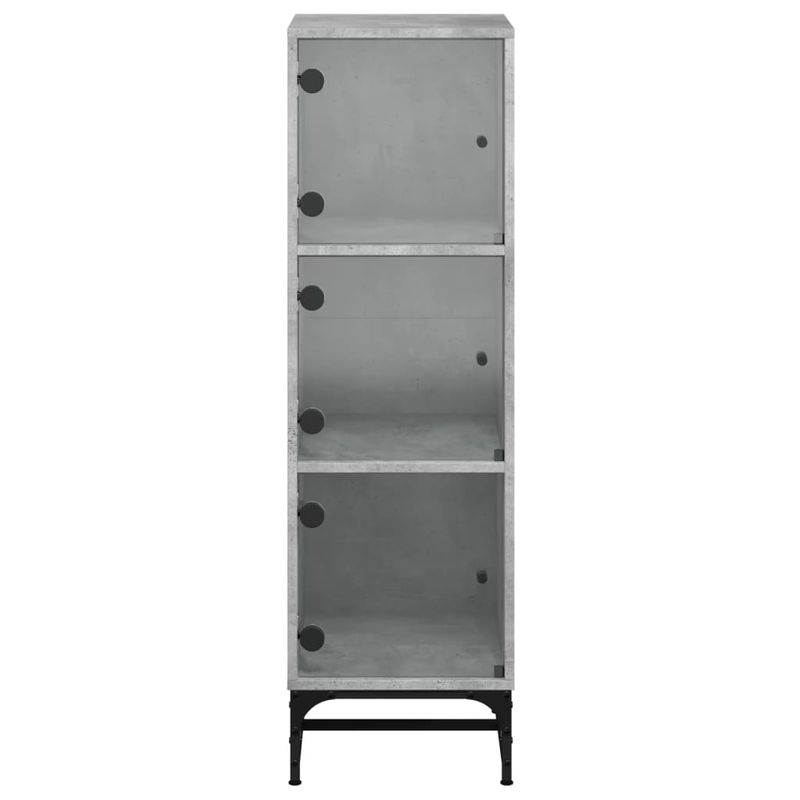 Casa si Gradina - Mobilier - Comode si corpuri - Comode - Dulap cu usi din sticla, gri beton, 35x37x120 cm - Infinity.ro