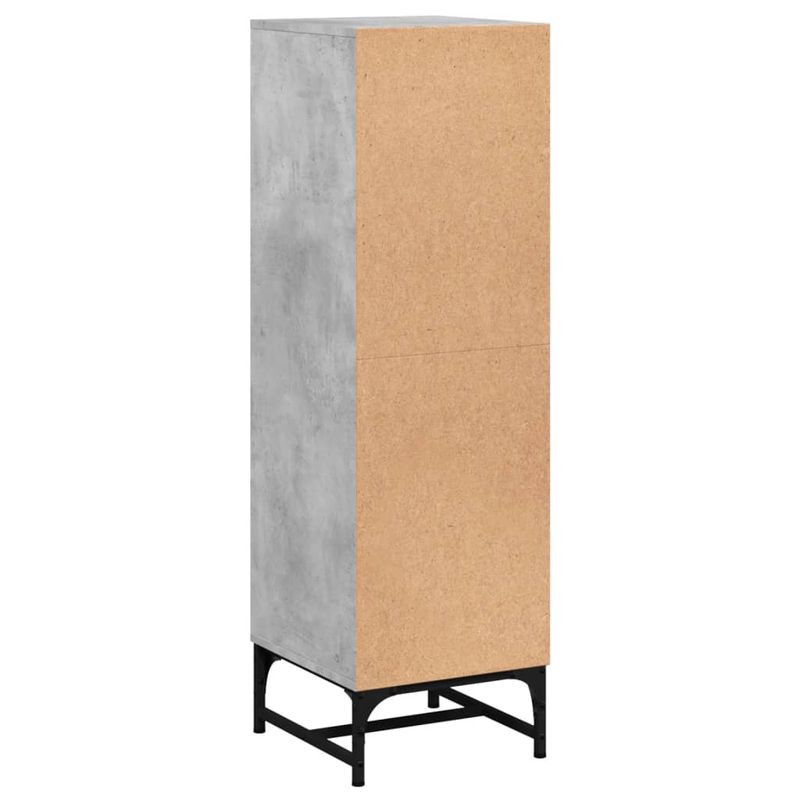 Casa si Gradina - Mobilier - Comode si corpuri - Comode - Dulap cu usi din sticla, gri beton, 35x37x120 cm - Infinity.ro