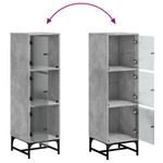 Casa si Gradina - Mobilier - Comode si corpuri - Comode - Dulap cu usi din sticla, gri beton, 35x37x120 cm - Infinity.ro