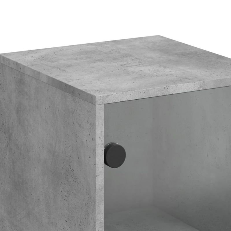 Casa si Gradina - Mobilier - Comode si corpuri - Comode - Dulap cu usi din sticla, gri beton, 35x37x120 cm - Infinity.ro