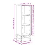 Casa si Gradina - Mobilier - Comode si corpuri - Comode - Dulap cu usi din sticla, gri beton, 35x37x120 cm - Infinity.ro