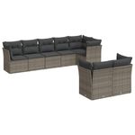 Casa si Gradina - Gradina si terasa - Mobilier exterior - Seturi mobila gradina - Set canapele de gradina cu perne, 8 piese, gri, poliratan - Infinity.ro
