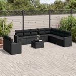 Casa si Gradina - Gradina si terasa - Mobilier exterior - Canapele si fotolii gradina - Set canapele de gradina cu perne, 11 piese, negru, poliratan - Infinity.ro