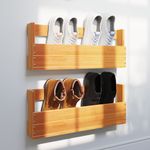 Casa si Gradina - Mobilier - Biblioteci si rafturi - Rafturi - Pantofare de perete 2 buc. maro ceruit, lemn masiv pin, lăţime 59 cm - Infinity.ro