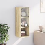 Casa si Gradina - Mobilier - Dulapuri si sifoniere - Dulapuri - Dulap de perete cu usi din sticla, stejar sonoma, 35x37x100 cm - Infinity.ro