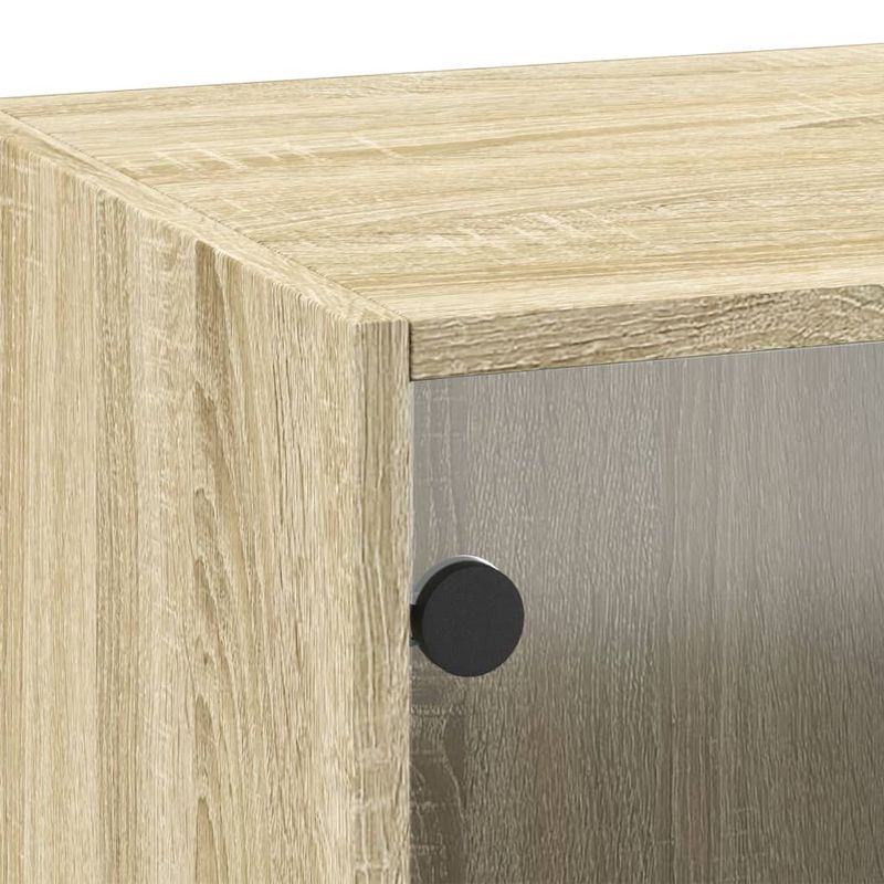 Casa si Gradina - Mobilier - Dulapuri si sifoniere - Dulapuri - Dulap de perete cu usi din sticla, stejar sonoma, 35x37x100 cm - Infinity.ro