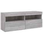 Casa si Gradina - Mobilier - Comode si corpuri - Comode - Comode TV de perete cu lumini LED, 7 piese, gri sonoma - Infinity.ro
