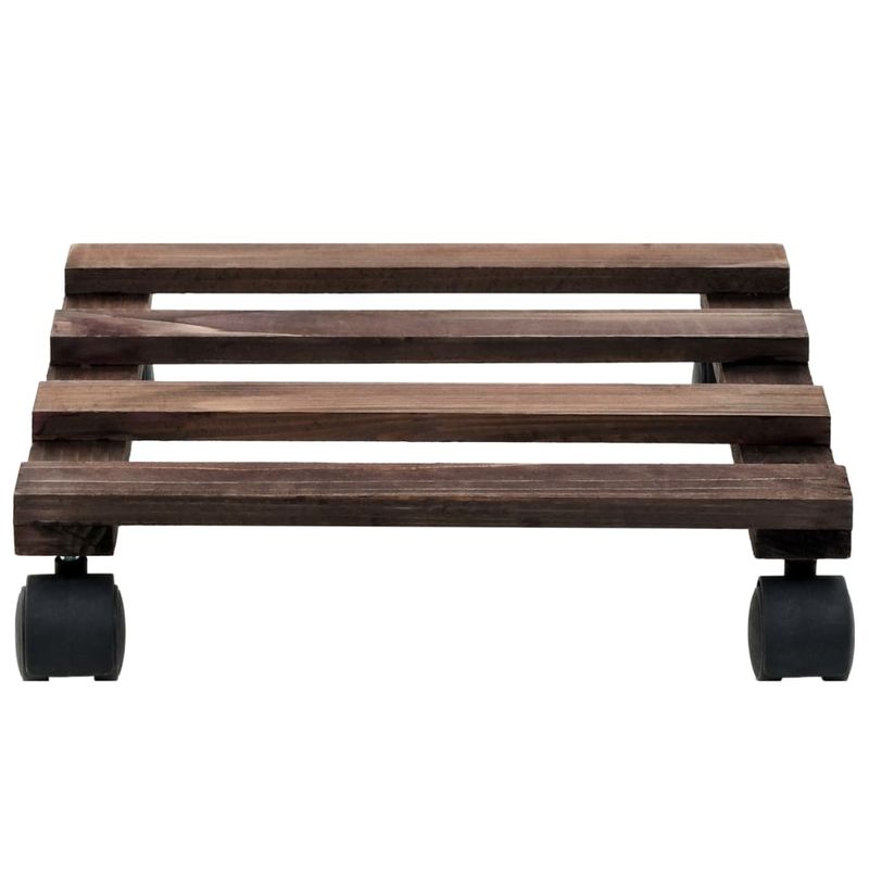 Casa si Gradina - Gradinarit si plante - Plante si ghivece - Ghivece si suporturi - Suport cu role pentru plante, 4 buc., 25x25 cm, lemn de cedru - Infinity.ro