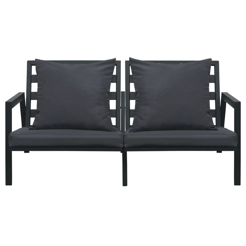 Casa si Gradina - Gradina si terasa - Mobilier exterior - Seturi mobila gradina - Set mobilier gradina cu perne 5 piese gri inchis aluminiu - Infinity.ro
