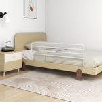 Casa si Gradina - Mobilier - Mobilier copii - Sisteme de siguranta - Balustrada de protectie pat copii, alb, (76-137)x55 cm, fier - Infinity.ro