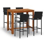 Casa si Gradina - Gradina si terasa - Mobilier exterior - Seturi mobila gradina - Set mobilier bar de gradina, 5 piese, negru - Infinity.ro
