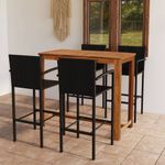 Casa si Gradina - Gradina si terasa - Mobilier exterior - Seturi mobila gradina - Set mobilier bar de gradina, 5 piese, negru - Infinity.ro