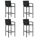 Casa si Gradina - Gradina si terasa - Mobilier exterior - Seturi mobila gradina - Set mobilier bar de gradina, 5 piese, negru - Infinity.ro
