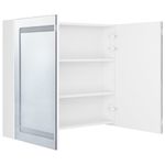 Casa si Gradina - Mobilier - Mobilier baie - Corpuri baie - Dulap de baie cu oglinda si LED, alb stralucitor, 80x12x68 cm - Infinity.ro