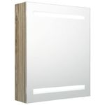 Casa si Gradina - Mobilier - Mobilier baie - Corpuri baie - Dulap de baie cu oglinda si LED, stejar, 50x14x60 cm - Infinity.ro