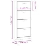Casa si Gradina - Mobilier - Organizare si depozitare - Organizator incaltaminte - Pantofar, negru, 63x24x147 cm, lemn compozit - Infinity.ro