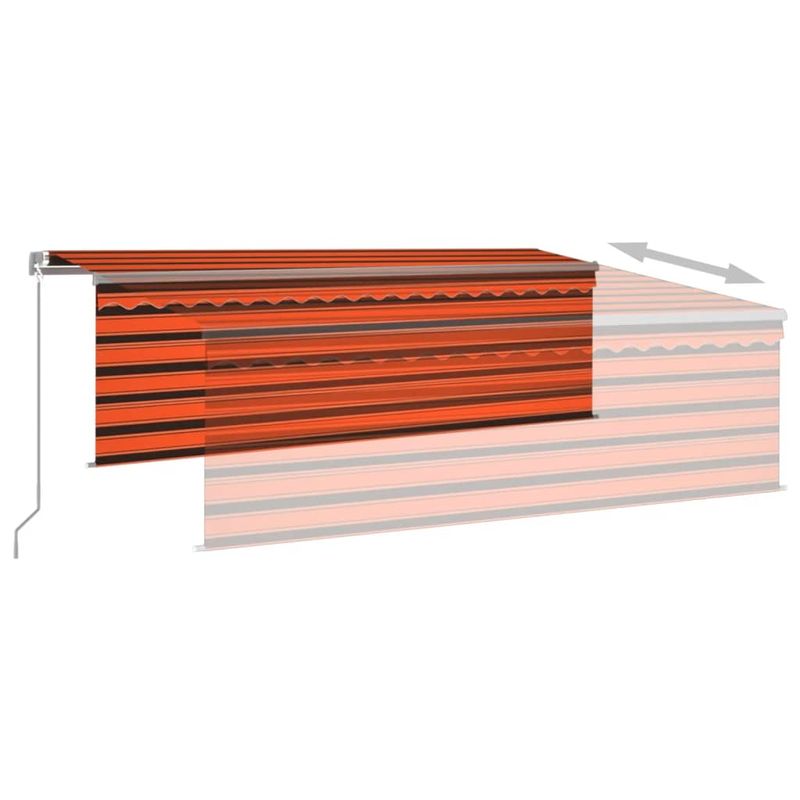Casa si Gradina - Gradina si terasa - Umbrele si pavilioane - Umbrele - Copertina retractabila manual stor&LED portocaliu&maro 4,5x3 m - Infinity.ro