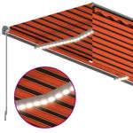 Casa si Gradina - Gradina si terasa - Umbrele si pavilioane - Umbrele - Copertina retractabila manual stor&LED portocaliu&maro 4,5x3 m - Infinity.ro