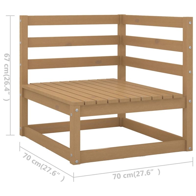 Casa si Gradina - Gradina si terasa - Mobilier exterior - Seturi mobila gradina - Set mobilier de gradina, 8 piese, maro miere, lemn masiv pin - Infinity.ro