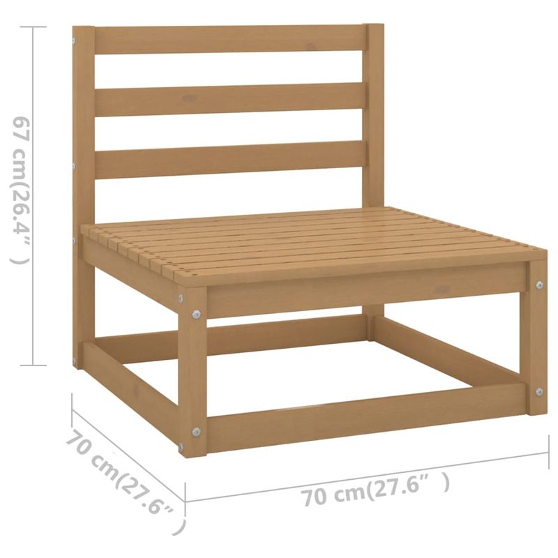 Casa si Gradina - Gradina si terasa - Mobilier exterior - Seturi mobila gradina - Set mobilier de gradina, 8 piese, maro miere, lemn masiv pin - Infinity.ro