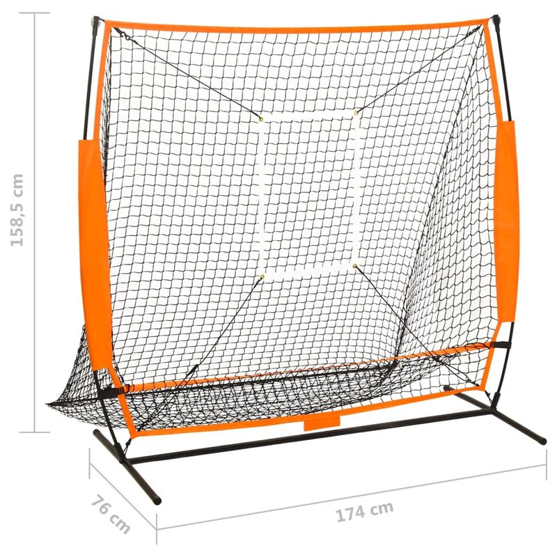 Sport si Outdoor - Sporturi de echipa - Alte sporturi de echipa - Baseball - Plasa de antrenament sport baseball, negru, 174x76x158,5 cm - Infinity.ro