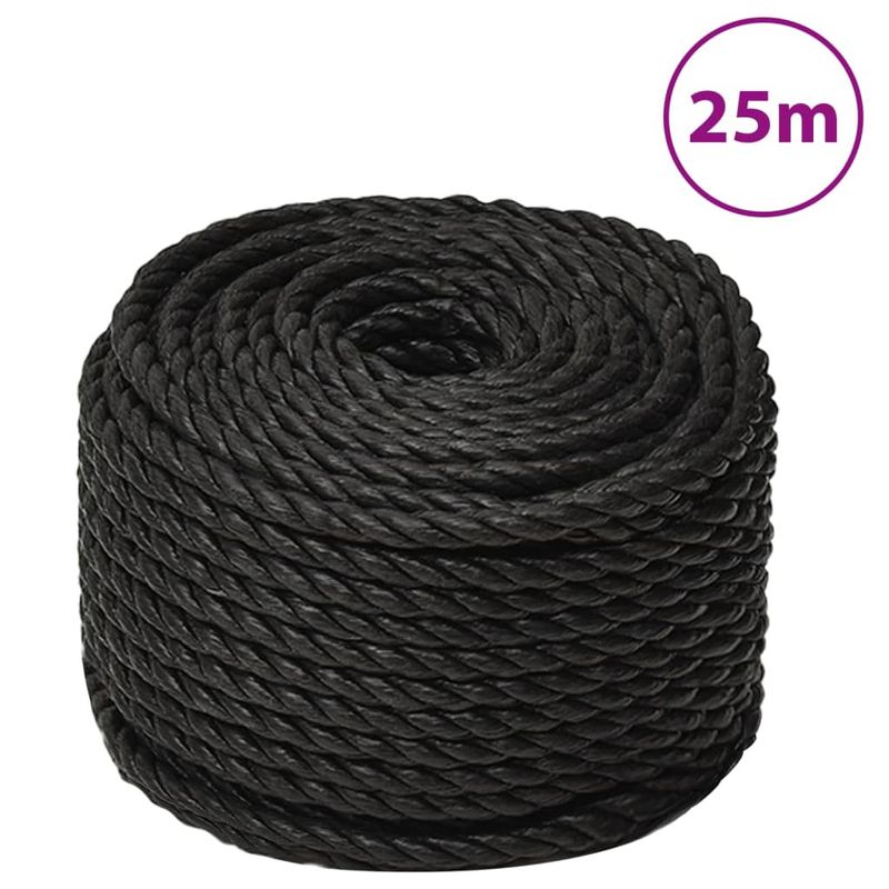 Casa si Gradina - Constructii - Feronerie si accesorii - Sfoara si lanturi - Franghie de lucru, negru, 14 mm, 25 m, polipropilena - Infinity.ro