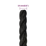 Casa si Gradina - Constructii - Feronerie si accesorii - Sfoara si lanturi - Franghie de lucru, negru, 14 mm, 25 m, polipropilena - Infinity.ro