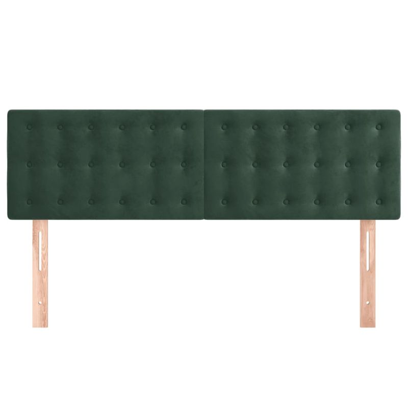 Casa si Gradina - Mobilier - Paturi si accesorii - Accesorii paturi - Tablii de pat, 2 buc., verde inchis, 72x5x78/88 cm, catifea - Infinity.ro