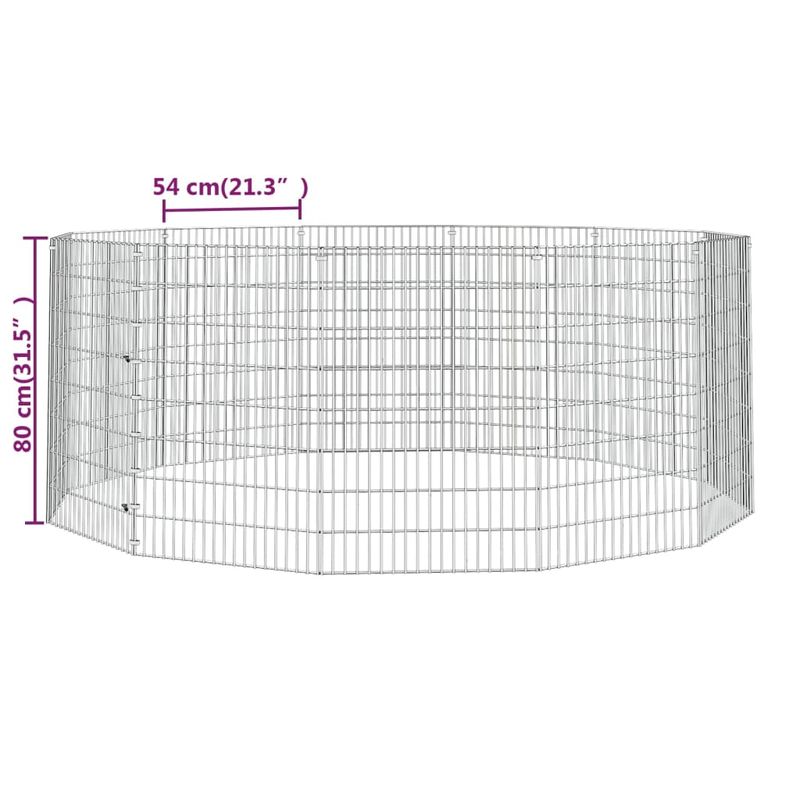 Petshop - Accesorii petshop - Culcusuri si custi - Custi interior si exterior - Cusca pentru iepuri, 12 panouri, 54x80 cm, fier galvanizat - Infinity.ro