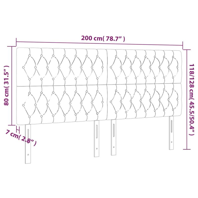Casa si Gradina - Mobilier - Paturi si accesorii - Accesorii paturi - Tablii de pat, 4 buc, albastru inchis, 100x7x78/88 cm, catifea - Infinity.ro