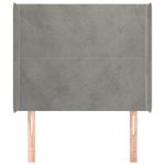 Casa si Gradina - Mobilier - Paturi si accesorii - Accesorii paturi - Tablie de pat cu aripioare gri deschis 83x16x118/128 cm catifea - Infinity.ro