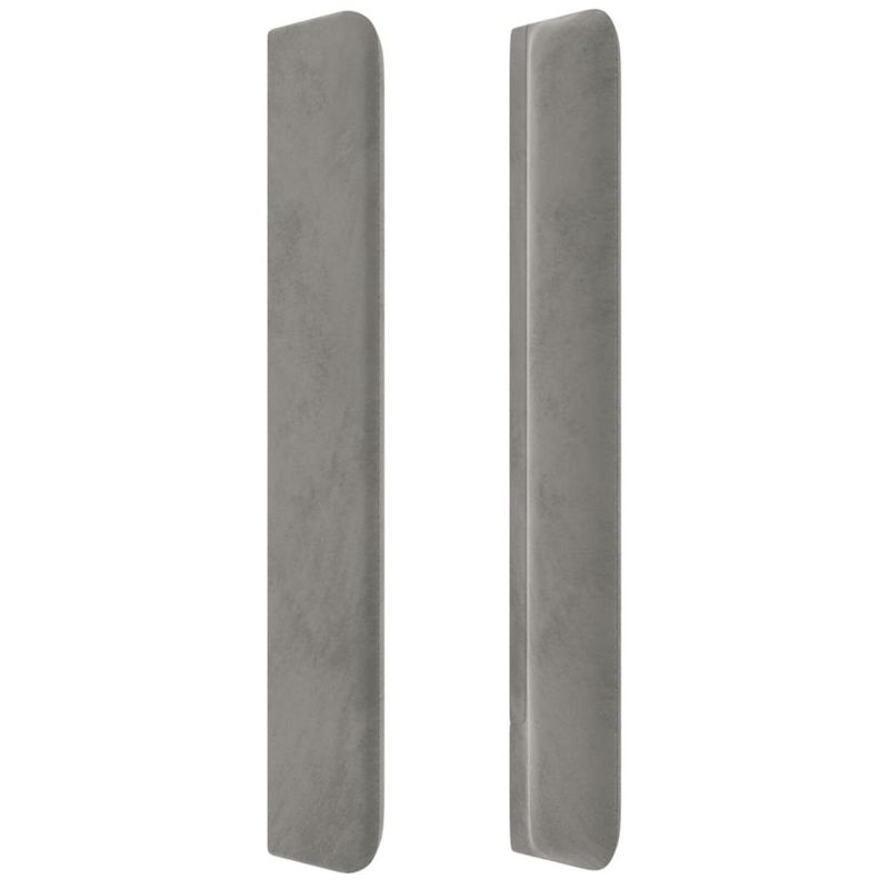 Casa si Gradina - Mobilier - Paturi si accesorii - Accesorii paturi - Tablie de pat cu aripioare gri deschis 83x16x118/128 cm catifea - Infinity.ro