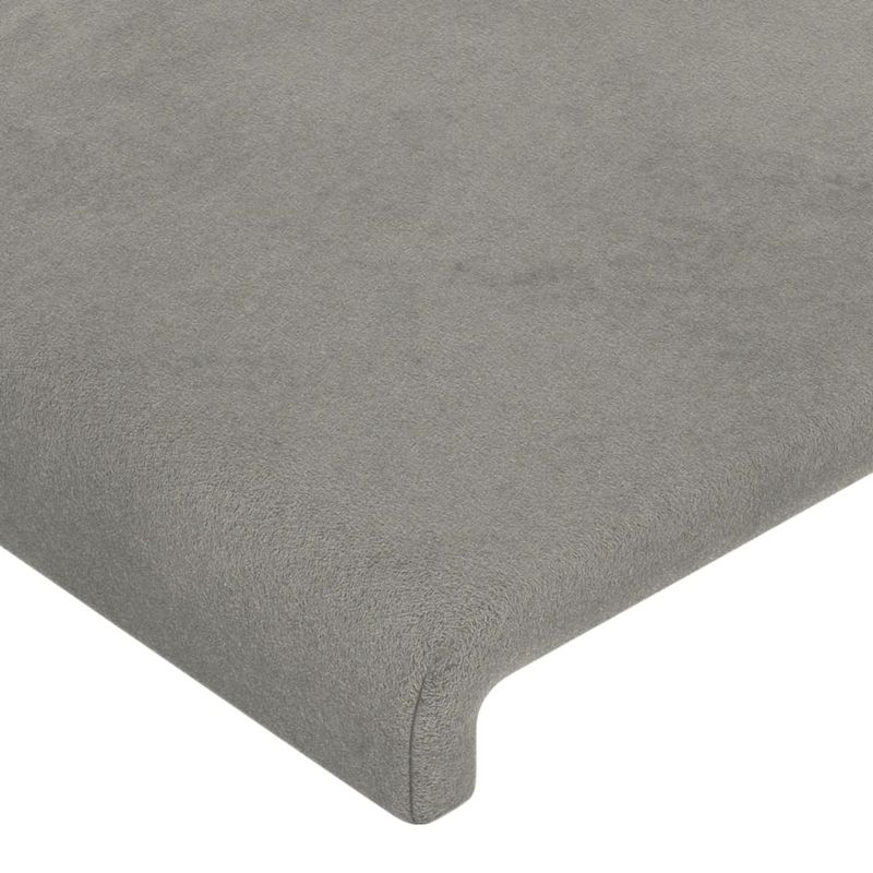 Casa si Gradina - Mobilier - Paturi si accesorii - Accesorii paturi - Tablie de pat cu aripioare gri deschis 83x16x118/128 cm catifea - Infinity.ro