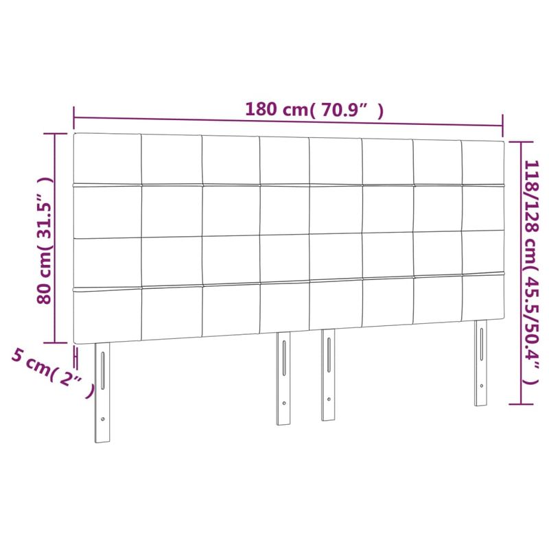 Casa si Gradina - Mobilier - Paturi si accesorii - Accesorii paturi - Tablie de pat cu LED, gri inchis, 180x5x118/128 cm, textil - Infinity.ro