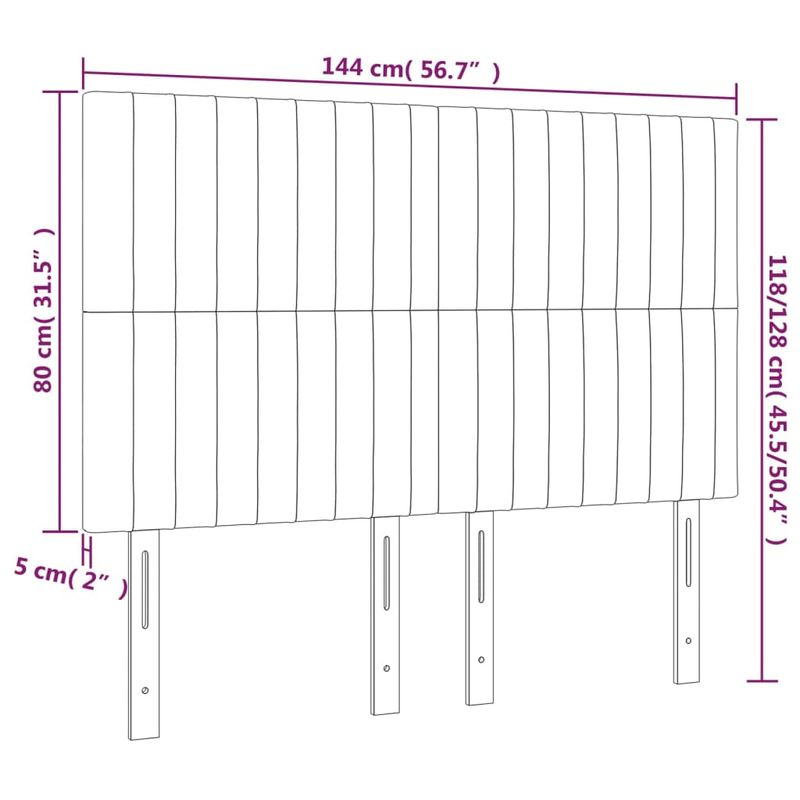 Casa si Gradina - Mobilier - Paturi si accesorii - Accesorii paturi - Tablie de pat cu LED, roz, 144x5x118/128 cm, catifea - Infinity.ro