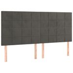 Casa si Gradina - Mobilier - Paturi si accesorii - Accesorii paturi - Tablie de pat cu LED, gri inchis, 160x5x118/128 cm, catifea - Infinity.ro