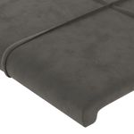 Casa si Gradina - Mobilier - Paturi si accesorii - Accesorii paturi - Tablie de pat cu LED, gri inchis, 160x5x118/128 cm, catifea - Infinity.ro