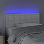 Casa si Gradina - Mobilier - Paturi si accesorii - Accesorii paturi - Tablie de pat cu LED, alb, 90x5x78/88 cm, piele ecologica - Infinity.ro