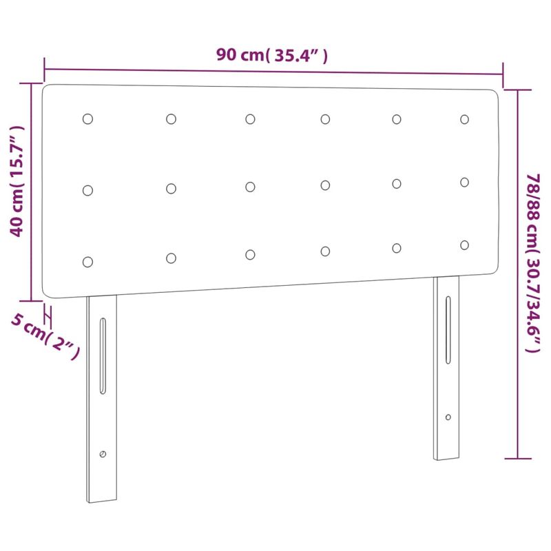 Casa si Gradina - Mobilier - Paturi si accesorii - Accesorii paturi - Tablie de pat cu LED, alb, 90x5x78/88 cm, piele ecologica - Infinity.ro