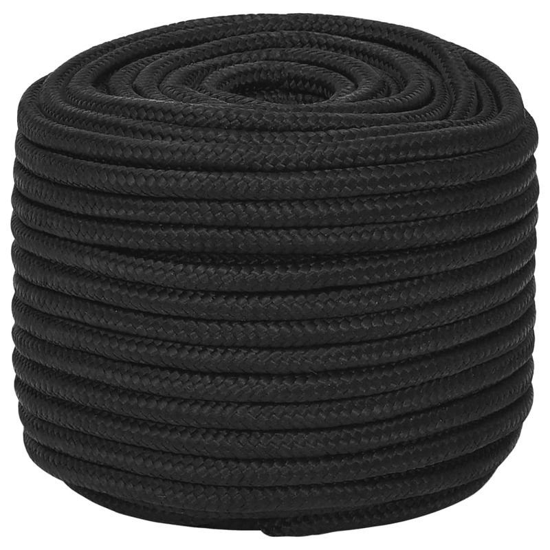Casa si Gradina - Constructii - Feronerie si accesorii - Sfoara si lanturi - Franghie de barca, negru complet, 14 mm, 25 m, polipropilena - Infinity.ro
