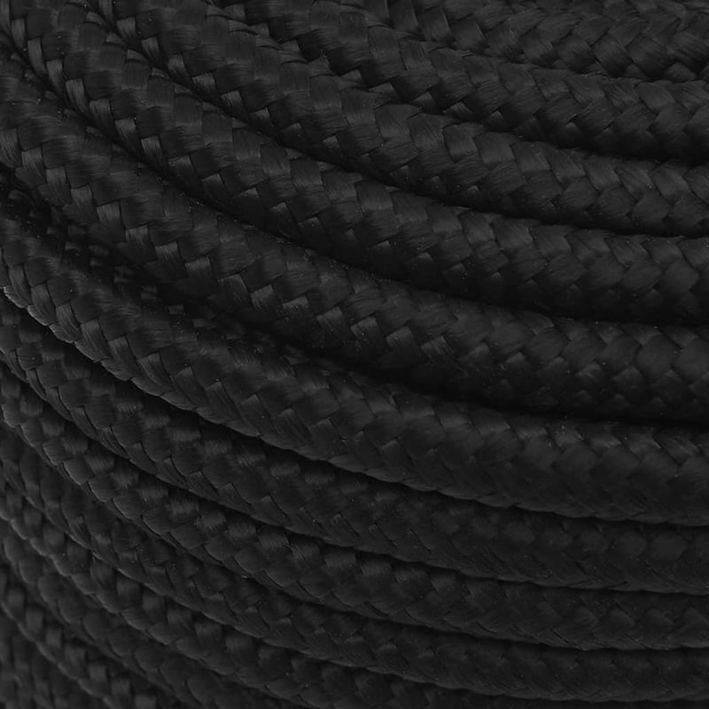 Casa si Gradina - Constructii - Feronerie si accesorii - Sfoara si lanturi - Franghie de barca, negru complet, 14 mm, 25 m, polipropilena - Infinity.ro