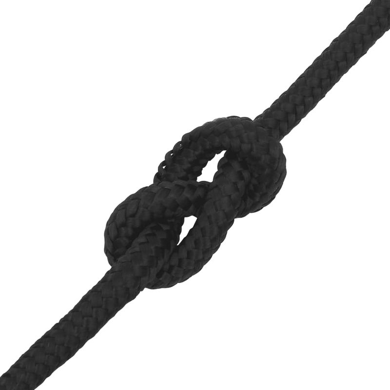 Casa si Gradina - Constructii - Feronerie si accesorii - Sfoara si lanturi - Franghie de barca, negru complet, 14 mm, 25 m, polipropilena - Infinity.ro