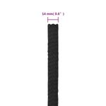 Casa si Gradina - Constructii - Feronerie si accesorii - Sfoara si lanturi - Franghie de barca, negru complet, 14 mm, 25 m, polipropilena - Infinity.ro