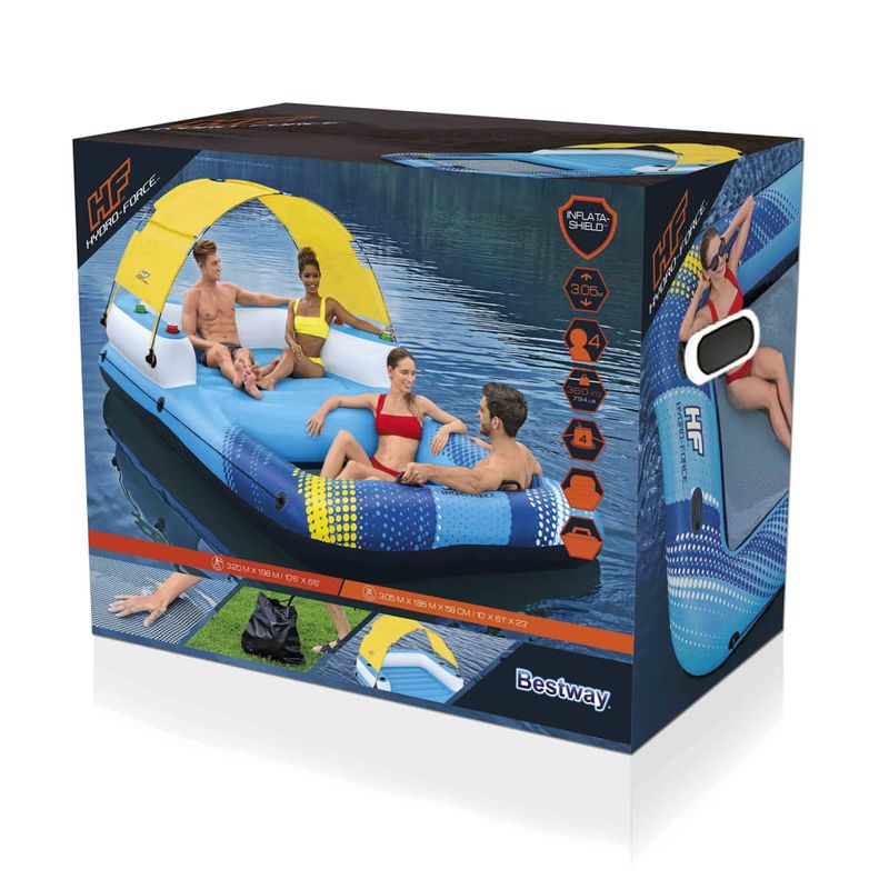 Jucarii, Copii si Bebe - Jucarii si jocuri - Jucarii de exterior - Saltele si mingi pentru plaja - Bestway Insula plutitoare Hydro Force, 305x186x58 cm - Infinity.ro