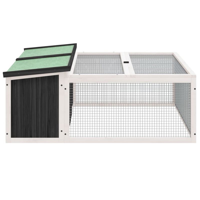 Petshop - Accesorii petshop - Culcusuri si custi - Custi interior si exterior - Cusca pentru iepuri, gri, 117,5x97x47,5 cm, lemn masiv de pin - Infinity.ro