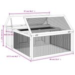 Petshop - Accesorii petshop - Culcusuri si custi - Custi interior si exterior - Cusca pentru iepuri, gri, 117,5x97x47,5 cm, lemn masiv de pin - Infinity.ro
