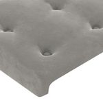 Casa si Gradina - Mobilier - Paturi si accesorii - Accesorii paturi - Tablie de pat cu aripioare gri deschis 147x23x78/88 cm catifea - Infinity.ro