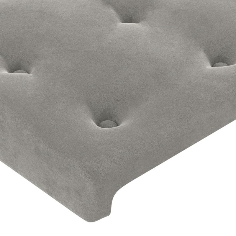 Casa si Gradina - Mobilier - Paturi si accesorii - Accesorii paturi - Tablie de pat cu aripioare gri deschis 147x23x78/88 cm catifea - Infinity.ro