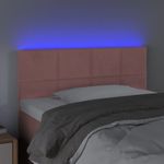 Casa si Gradina - Mobilier - Paturi si accesorii - Accesorii paturi - Tablie de pat cu LED, roz, 90x5x78/88 cm, catifea - Infinity.ro